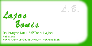 lajos bonis business card